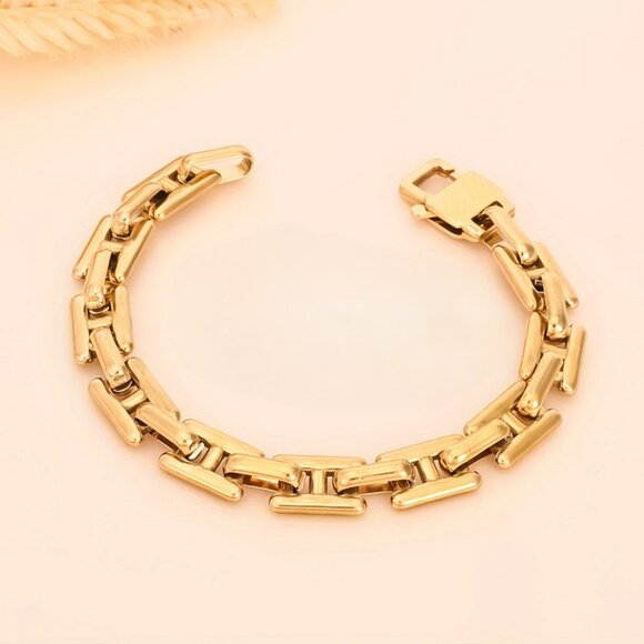 Other - 14K Gold Mens 7" Chain Link Style Bracelet Guys NEW 14 Karat Silver Jewelry